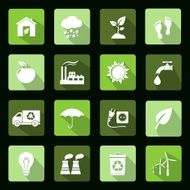 Ecology flat icons set N3