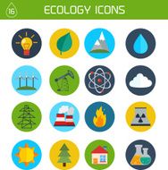 Flat ecology and energy vector icons N6