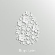 Easter Egg made of White Flowers N2