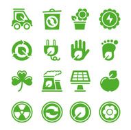Green environmental icons