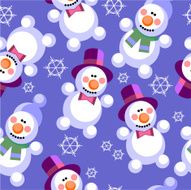Seamless ornament snowman 27