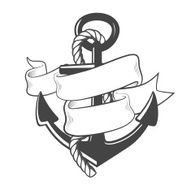 Nautical anchor with rope and ribbon