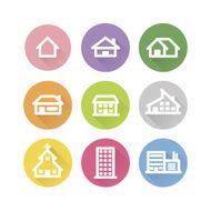 House and Building Circle Icons
