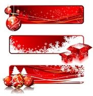 Three banner illustrations on a Christmas theme