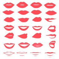 vector lips and mouth silhouette