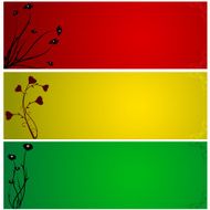 Three coloured banners N2