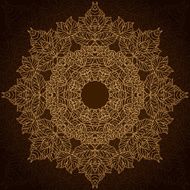 Brown and gold lace circle ornament