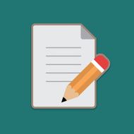Document and Pencil Vector Icon