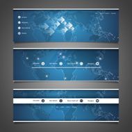 Web Design Elements - Header Designs with World Map N2