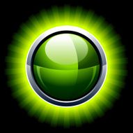Green glossy button