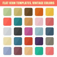 Set Of Flat App Icon Templates Backgrounds Vintage Palette Ve