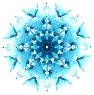 Snowflake made from imprint watercolor spot N2