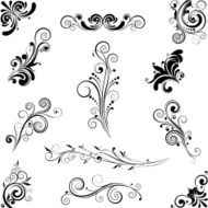 Set of floral design ornaments