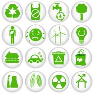 Silhouette vector Icons (Global Warming energy saving green ecology) Set#2