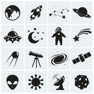 Space and astronomy icons Vector set