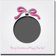 Christmas greeting with ball and ribbon