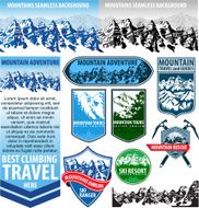 Mountain climbing Travel Ski Mountains labels collection
