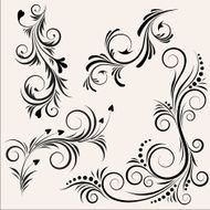 Black design floral elements N2
