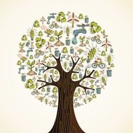 Go Green icons tree