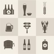 Beer icons set N5