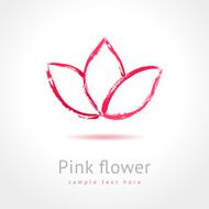 Pink flower Abstract symbol