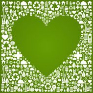 Ecology love concept icons background