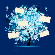 Wish tree floral with cards for your text N2