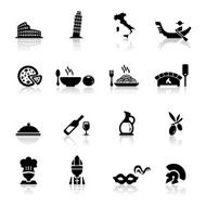 Icons set Italian Cuisine and culture
