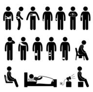 Human Body Support Equipment For Injury and Pain Pictogram