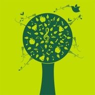 music tree green banner