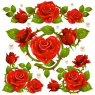 Red Rose design elements N2