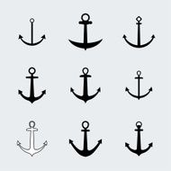 Set anchors icons Vector