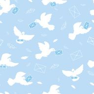 Pigeon post seamless pattern