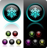 Shiny 3d snowflake button set