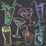 Hand-drawing Drinks on Chalk-board N2