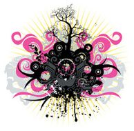Tree in grunge design