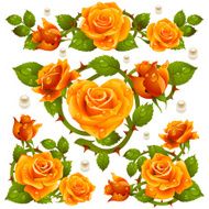 Yellow Rose design elements N2