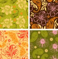 Retro wallpaper colorful set