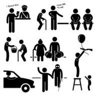 Kind Good Hearted Man Helping People Pictogram N2