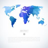 Abstract vector image of blue and purple world map N2