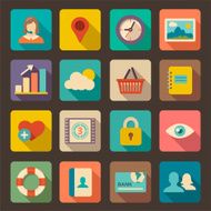 Flat icons set for Web and Mobile Applications N8