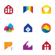 Real estate building construction home monument with passion icon