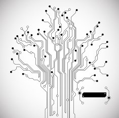 Circuit Board Tree Abstract Background N3