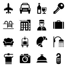 Hotel icons set N12