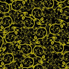 gold flower ornament on black background N2