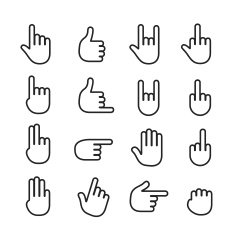 Basic human gestures icons collection