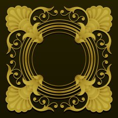 Golden ornamental border on dark background