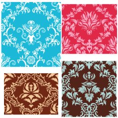 seamless damask patterns set N14
