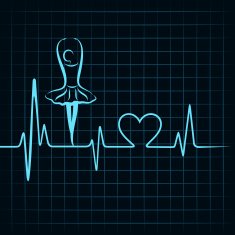 heartbeat make a dancing girl and heart symbol