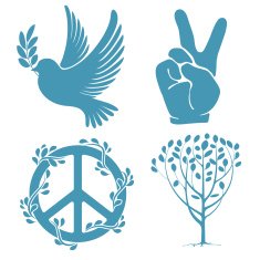 Set of peace symbols N2